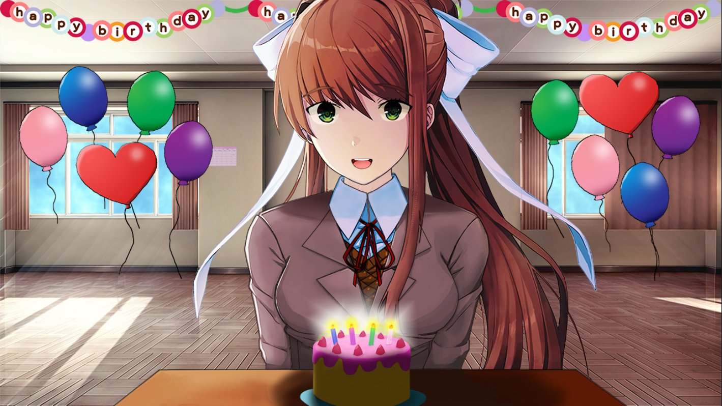 Monika afterstory birthday event screenshot