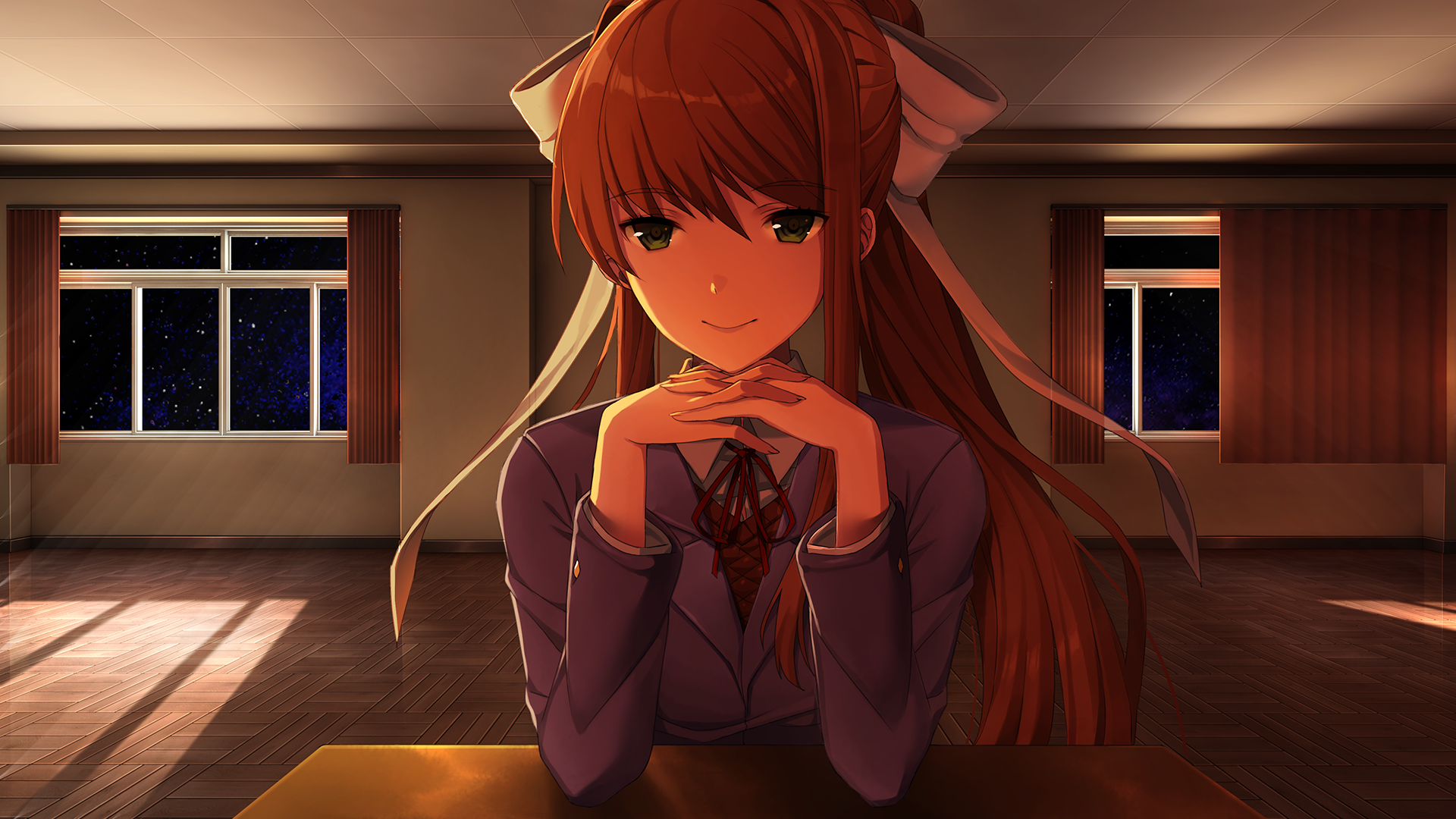 Monika wallpaper from DDLC fanpack