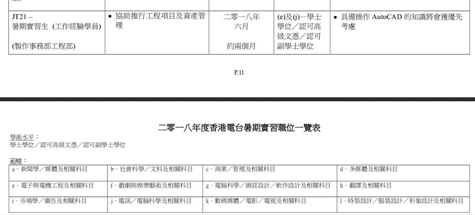 rthk internship positions screenshot